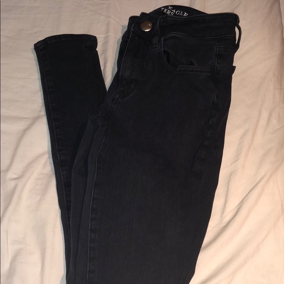 American Eagle Black High Waisted Jeans - Picture 2 of 3